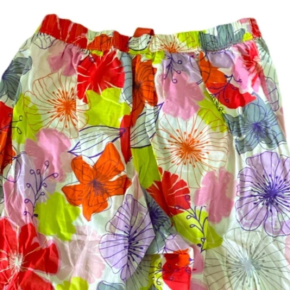Cacique Cotton Pajama Pants - 14/16 white , orange pink , all cotton